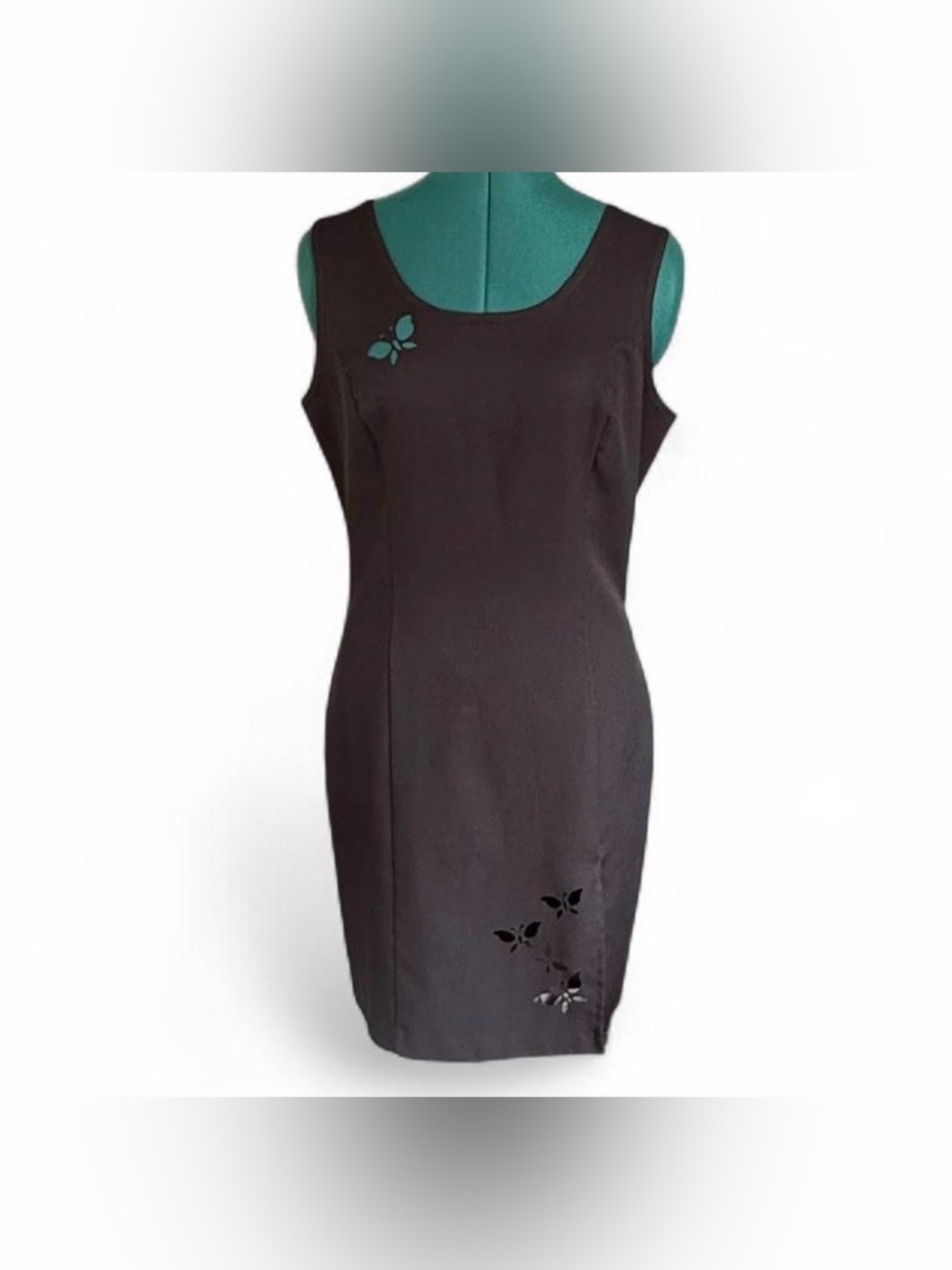 Jay Jacobs Sleeveless Black Mini Dress with Butterfly Cutouts